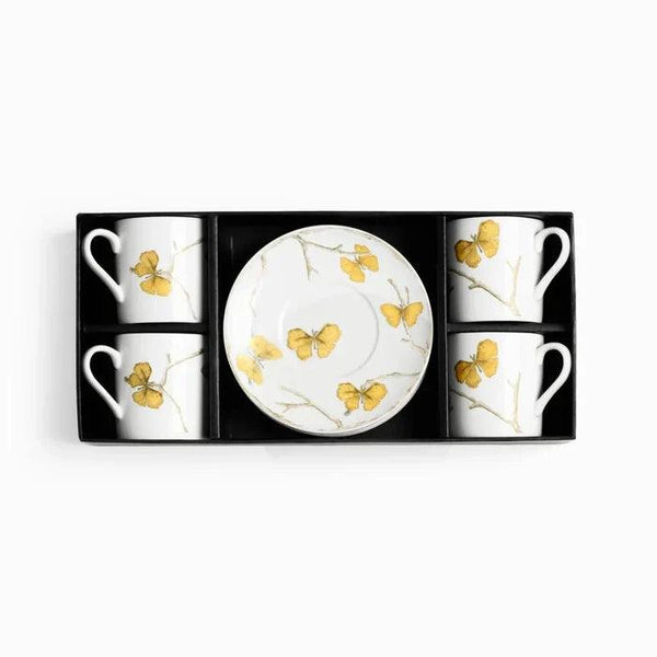 Butterfly Ginkgo Demitasse Cups and Stand Set by Michael Aram