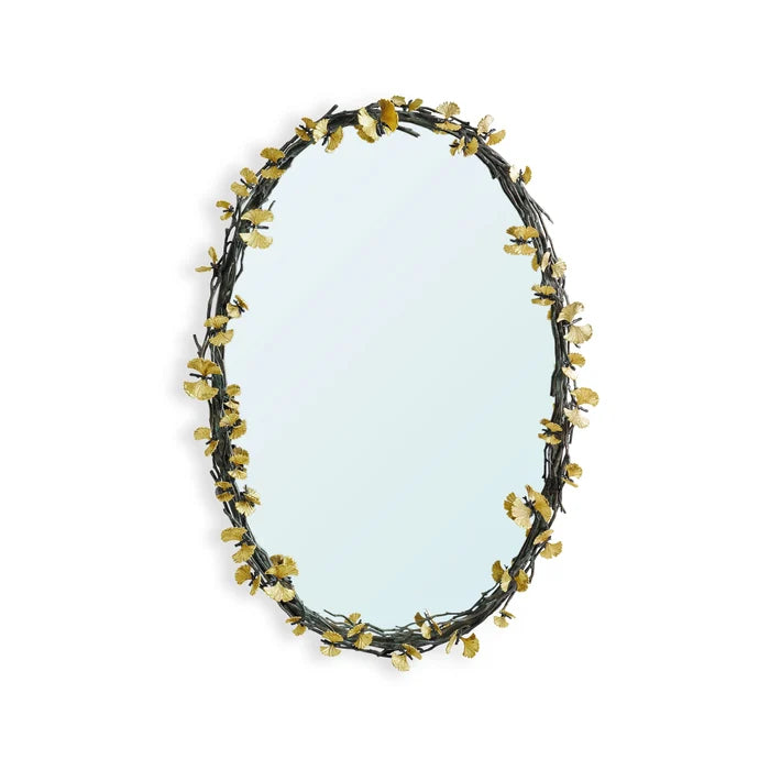 Butterfly Ginkgo Oval Mirror by Michael Aram