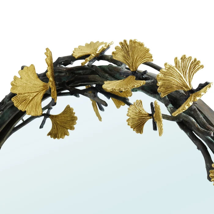 Butterfly Ginkgo Oval Mirror by Michael Aram