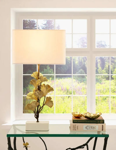 Golden Ginkgo Table Lamp by Michael Aram