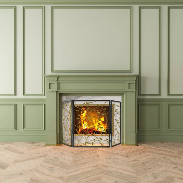 Twig & Leaf Decorative Fireplace Screen by Michael Aram