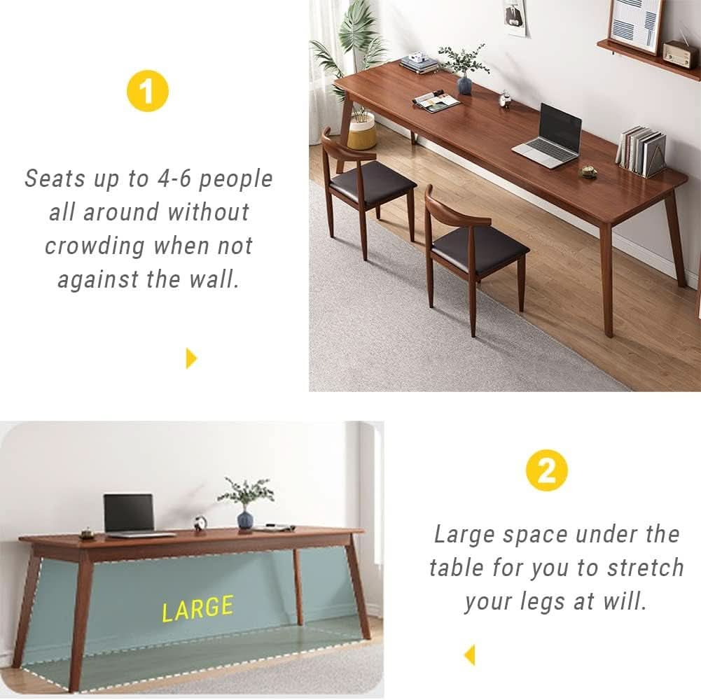 Mid-Century Minimalist Long Desk for Home Office Use