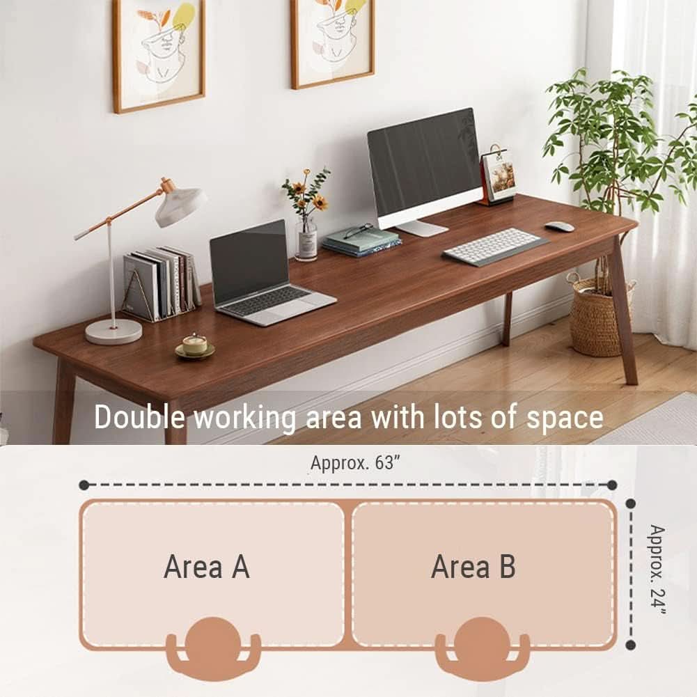 Mid-Century Minimalist Long Desk for Home Office Use