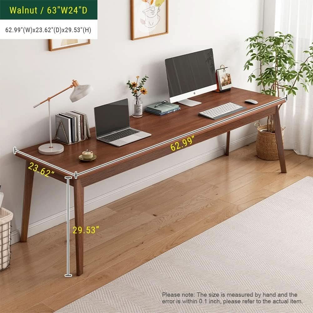 Mid-Century Minimalist Long Desk for Home Office Use