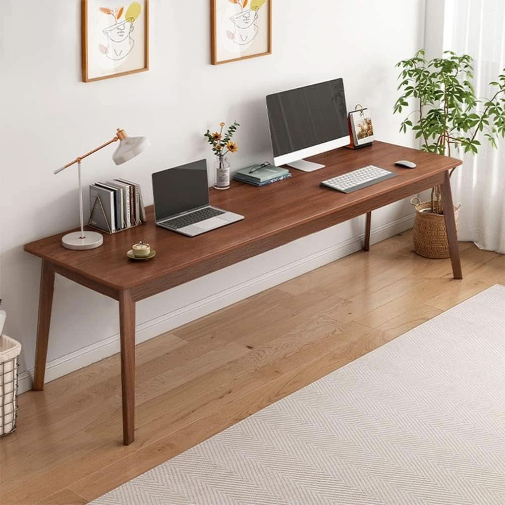Mid-Century Minimalist Long Desk for Home Office Use
