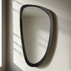 Mid-Century Modern Asymmetrical Black Wood Mirror