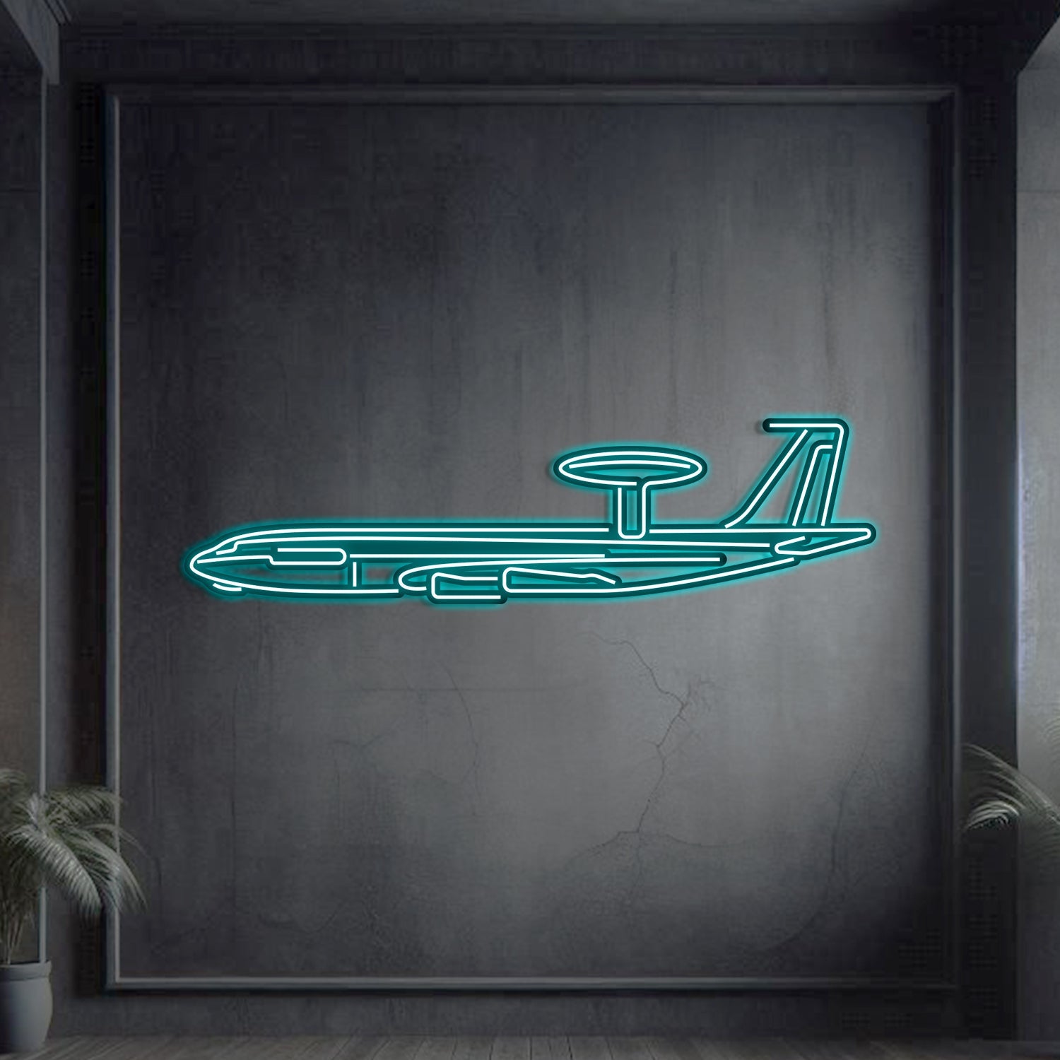 E-3G Sentry Metal Neon Aircraft Wall Art - NCN0028