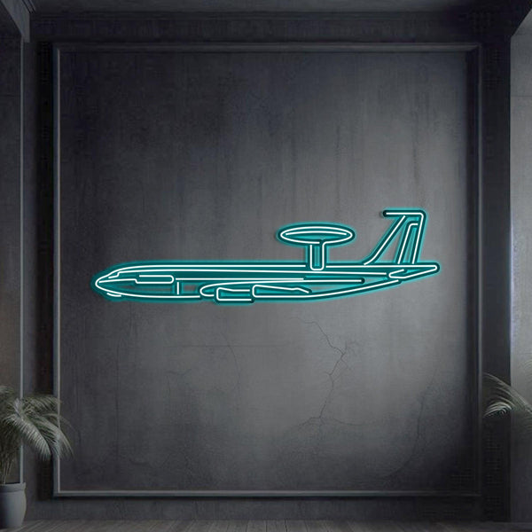 E-3G Sentry Metal Neon Aircraft Wall Art - NCN0028