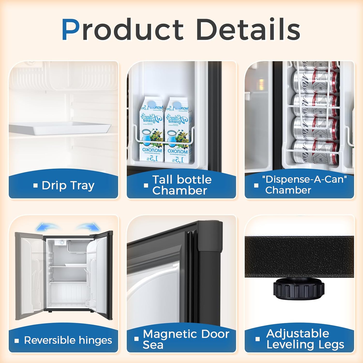 Mini Compact Refrigerator with Freezer, 2.6 Cu.Ft 58070RRE0 Kismile