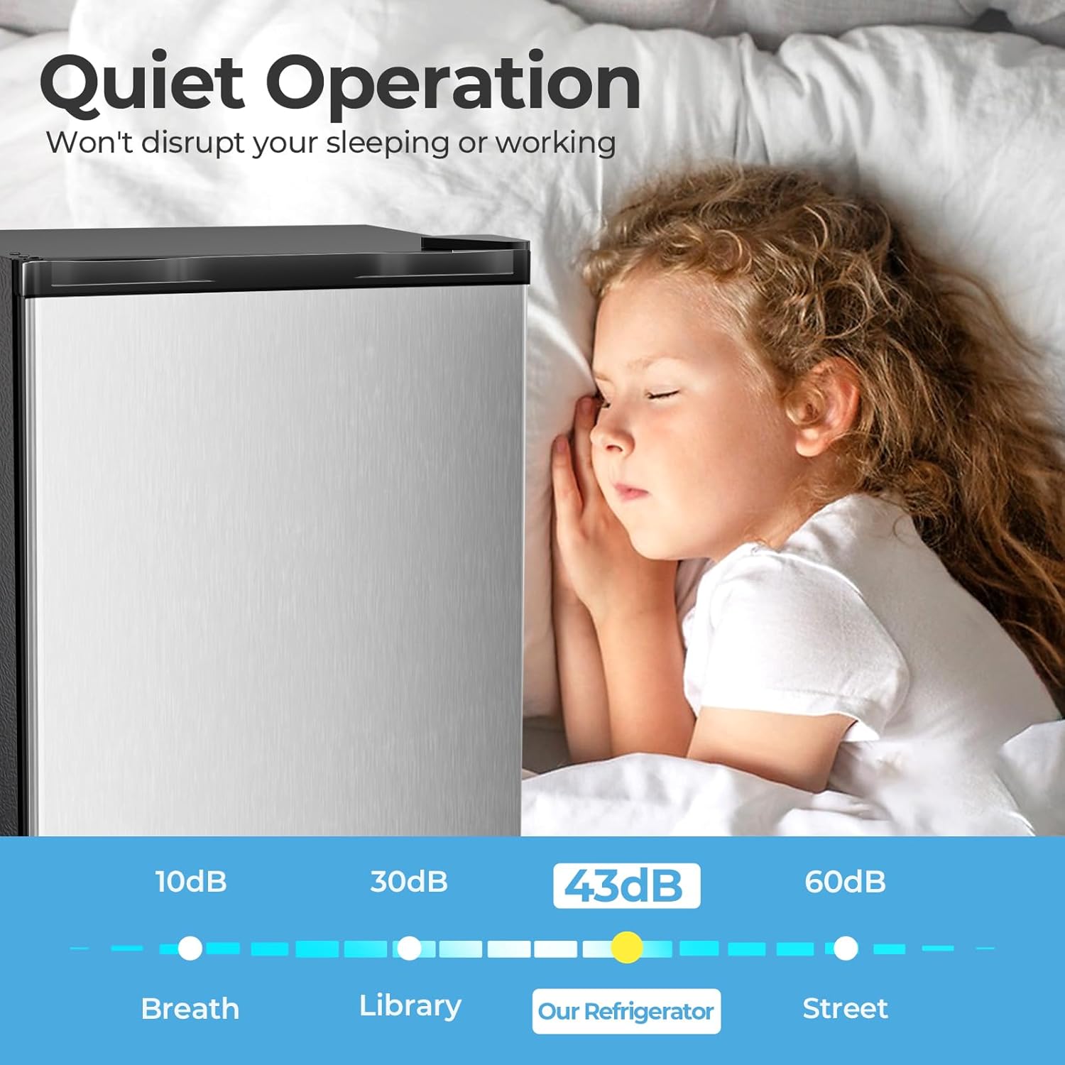 Mini Compact Refrigerator with Freezer, 2.6 Cu.Ft 58070RRE0 Kismile