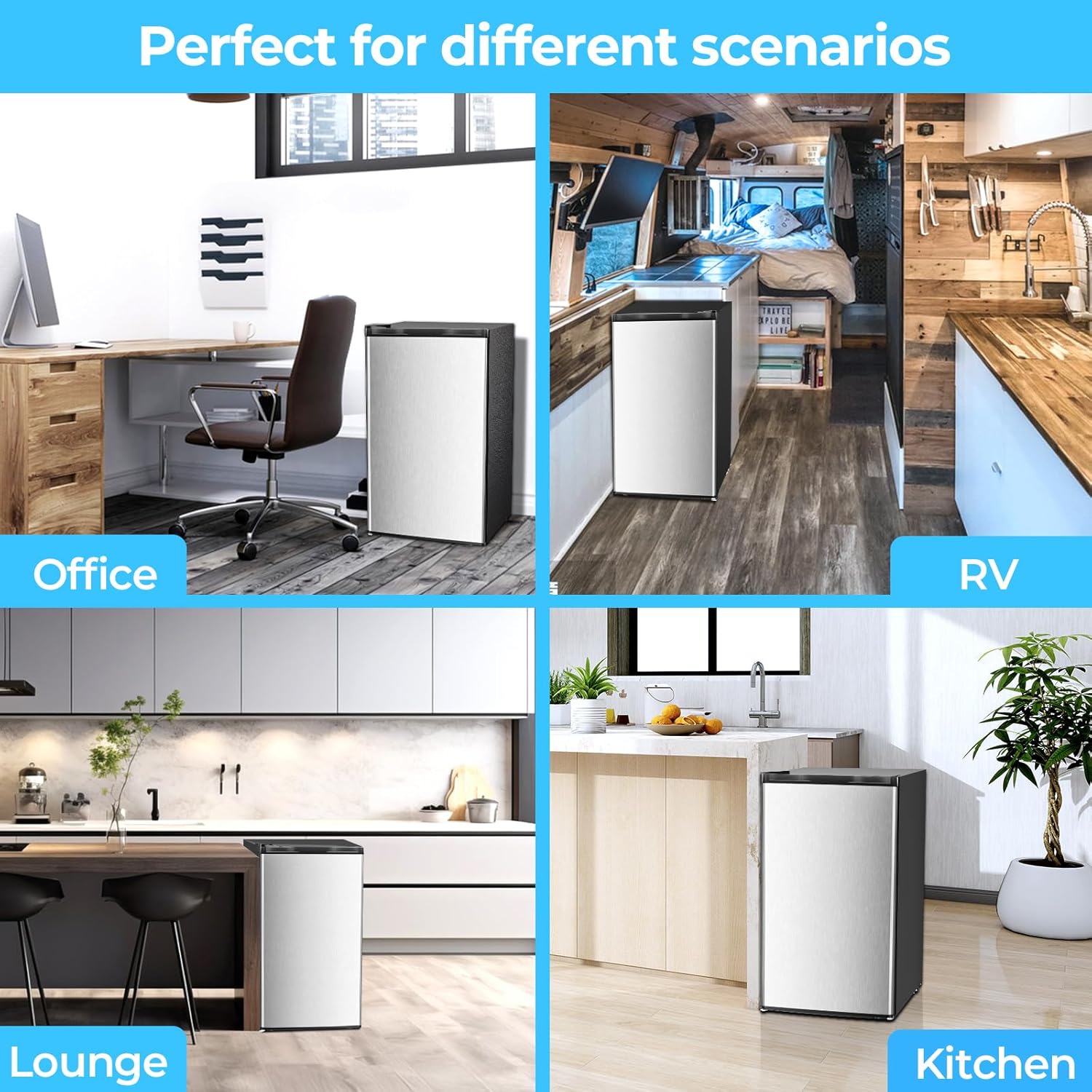 Mini Compact Refrigerator with Freezer, 2.6 Cu.Ft 58070RRE0 Kismile