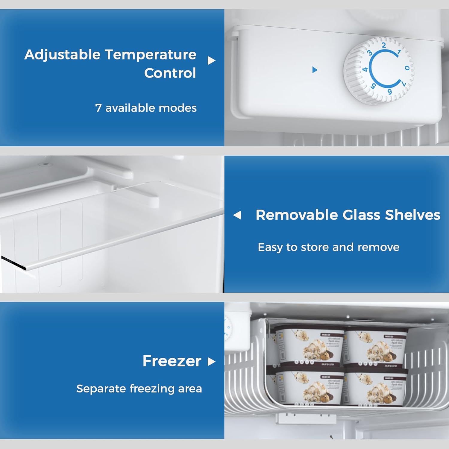 Mini Compact Refrigerator with Freezer, 2.6 Cu.Ft 58070RRE0 Kismile