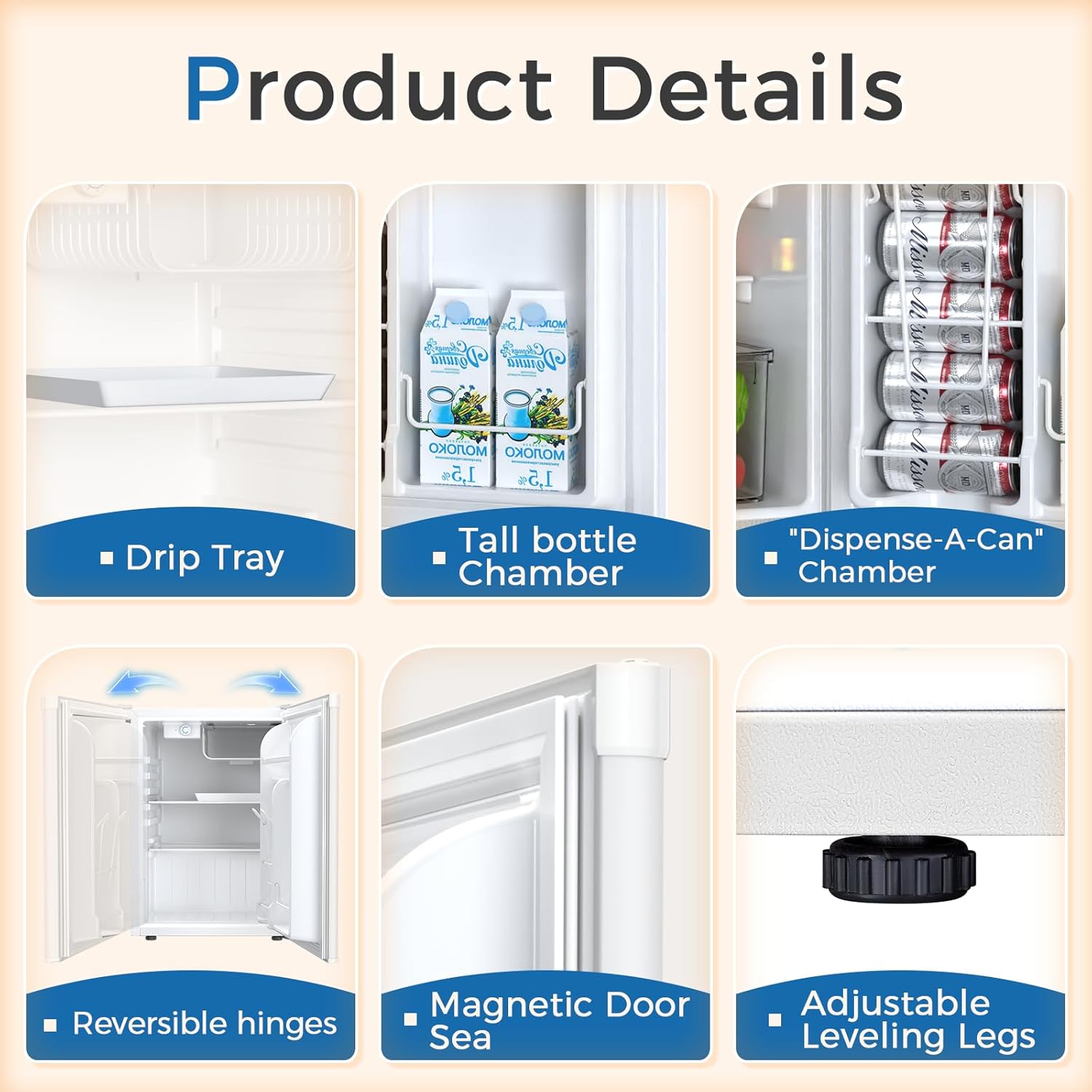 Mini Compact Refrigerator with Freezer, 2.6 Cu.Ft 58070RRE0 Kismile