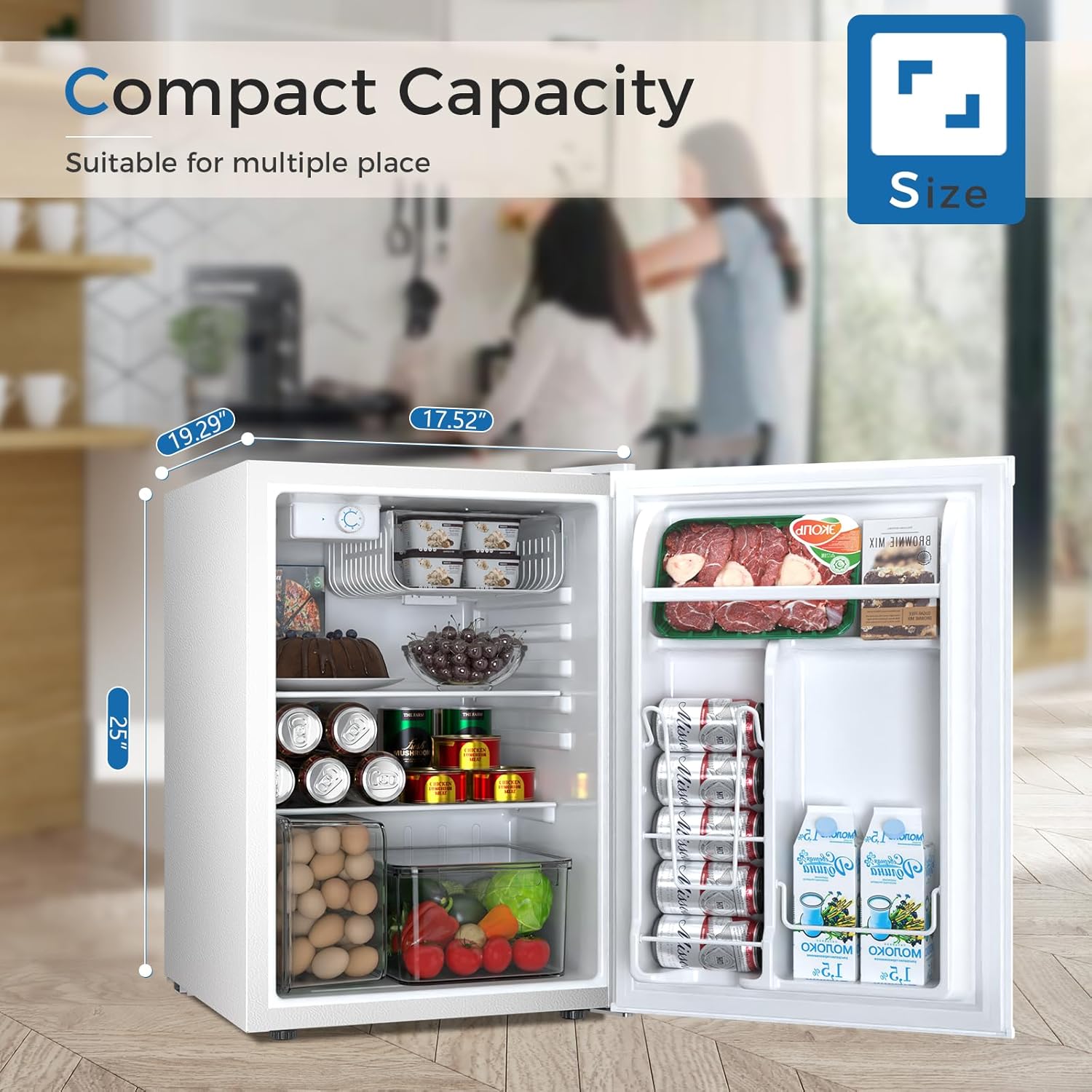 Mini Compact Refrigerator with Freezer, 2.6 Cu.Ft 58070RRE0 Kismile