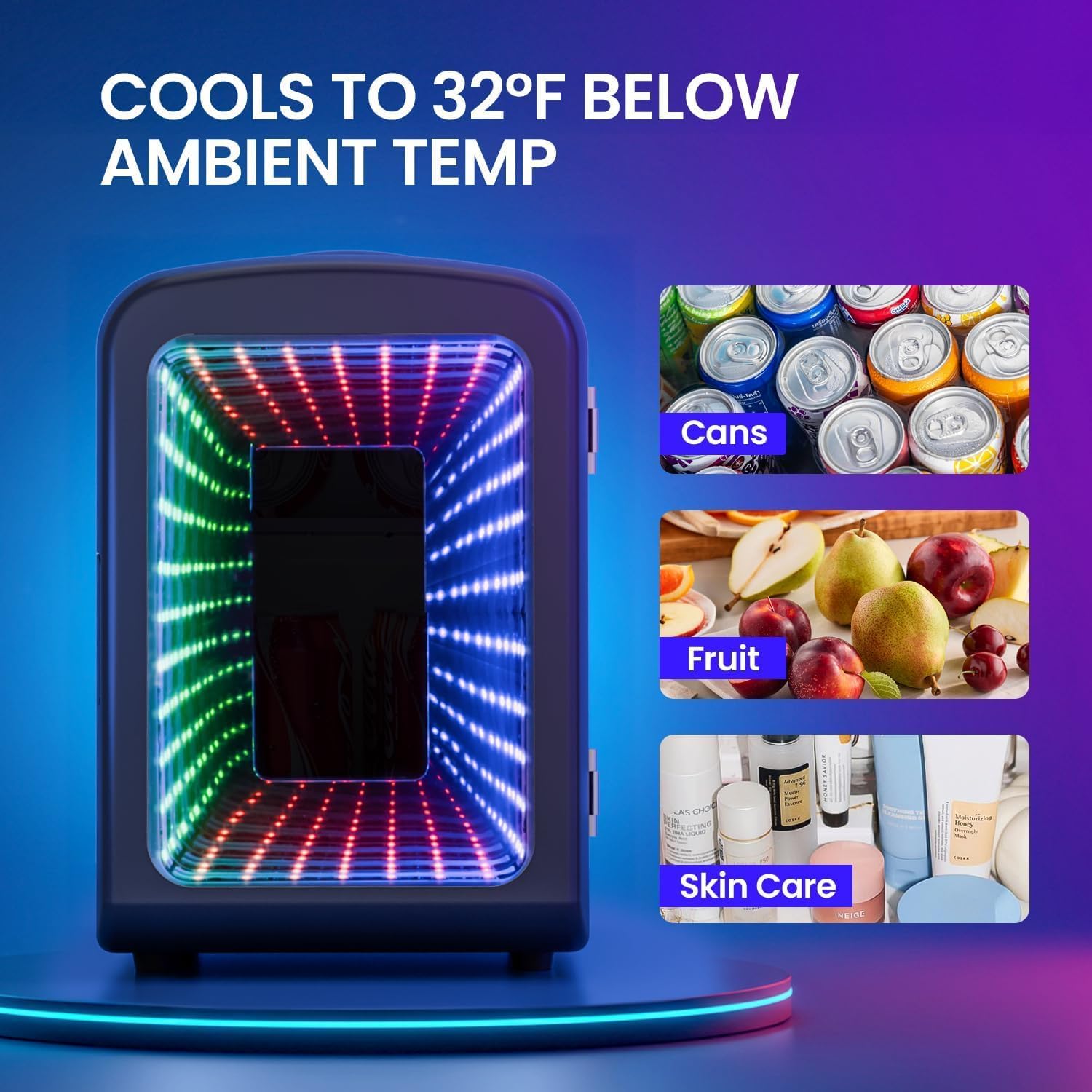 Mini Compact Refrigerator with Gaming Light  F3404L Kismile