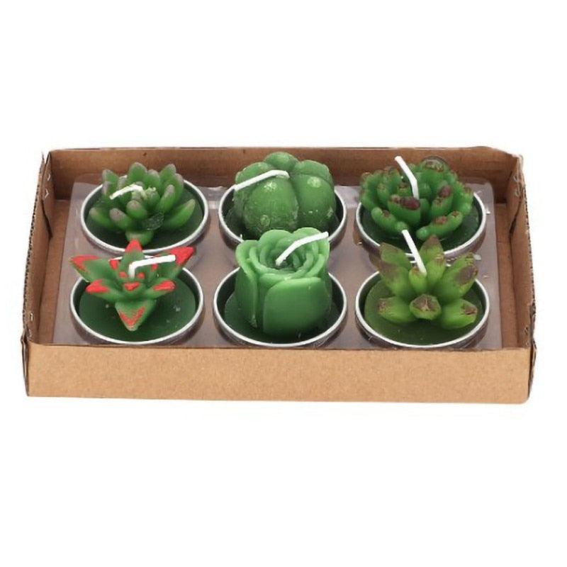 Mini Delicate Succulent Plants Candles Cactus Tea light Candles Handmade Delicate Succulent Cactus Candles Flameless Aromatherapy Candles For Birthday Party Wedding Spa Handmade Aromatherapy Candles For Birthday Party Wedding Home Decor Plant Candle