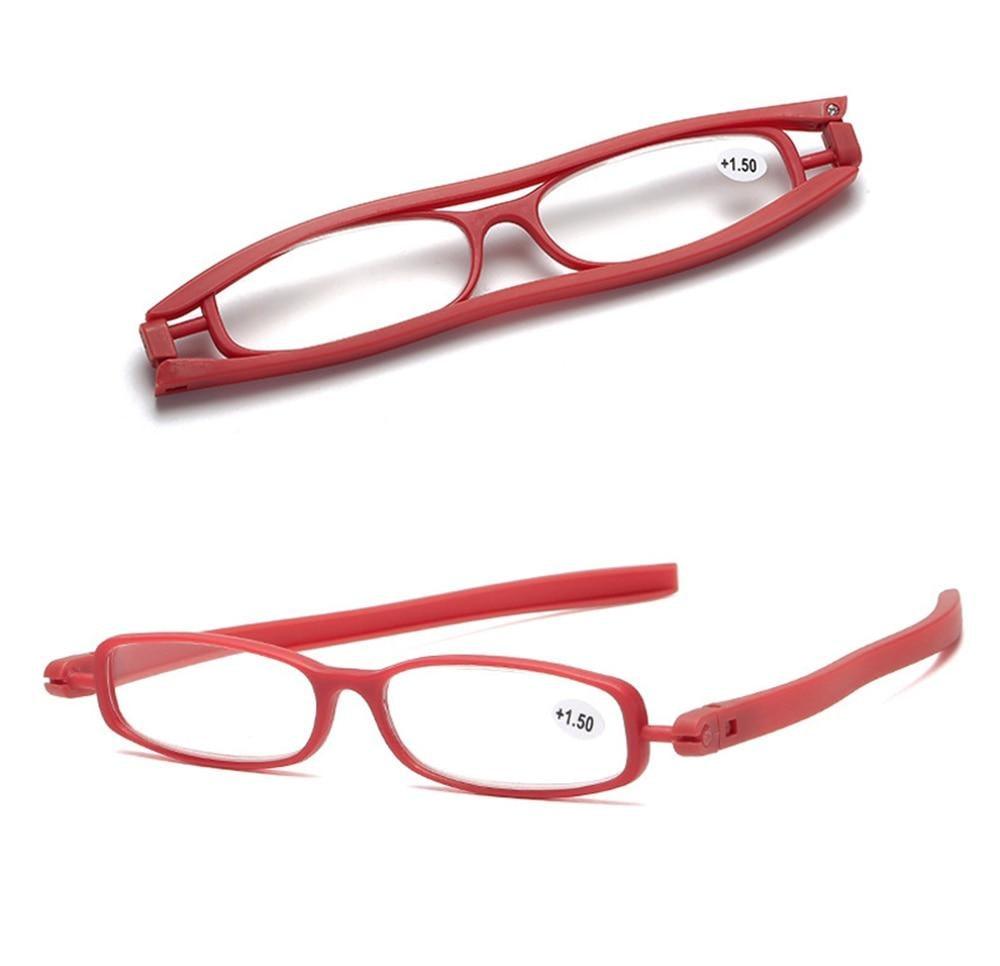Mini Design Reading Glasses For Men Women Rotating Small Oval Presbyopia Eyewear Portable Unisex Reader Eyeglasses Mini Compact Slim Reading Glasses Lightweight Portable Readers
