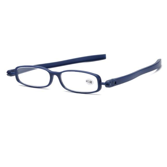 Mini Design Reading Glasses For Men Women Rotating Small Oval Presbyopia Eyewear Portable Unisex Reader Eyeglasses Mini Compact Slim Reading Glasses Lightweight Portable Readers