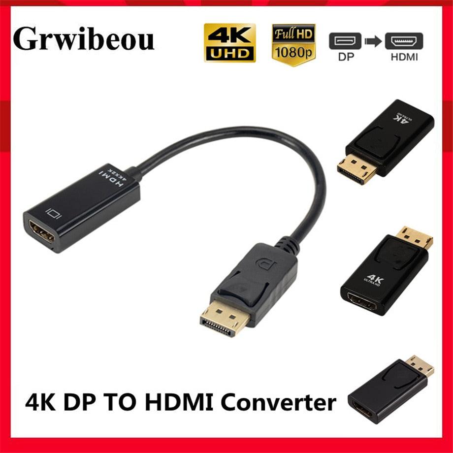 Mini DisplayPort To HDMI-compatible Adapter Male To Female Converter DP To HD Display Port 4K Cable Adapter Video Audio Compatible For PC And Laptop