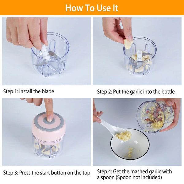 Mini Electric Cordless Garlic Chopper