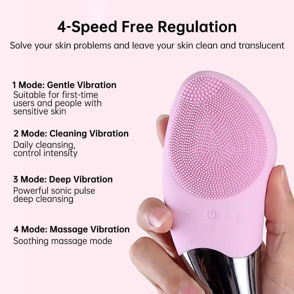 Mini Electric Silicone Facial Cleansing Brush Gentle Exfoliating Massager for all skin types Skin Care Tools