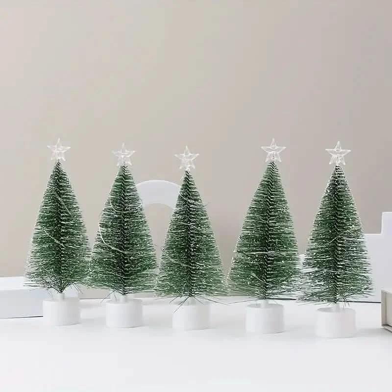 Mini Lighted Colorful Christmas Tree with LED Night Light Acrylic Artificial