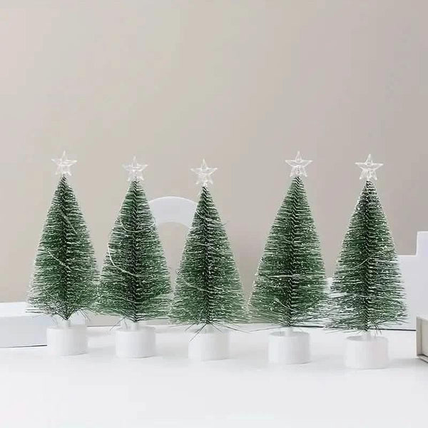 Mini Lighted Colorful Christmas Tree with LED Night Light Acrylic Artificial