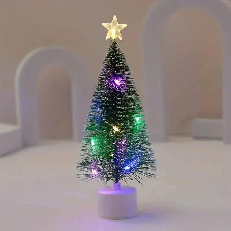Mini Lighted Colorful Christmas Tree with LED Night Light Acrylic Artificial