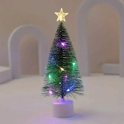 Mini Lighted Colorful Christmas Tree with LED Night Light Acrylic Artificial