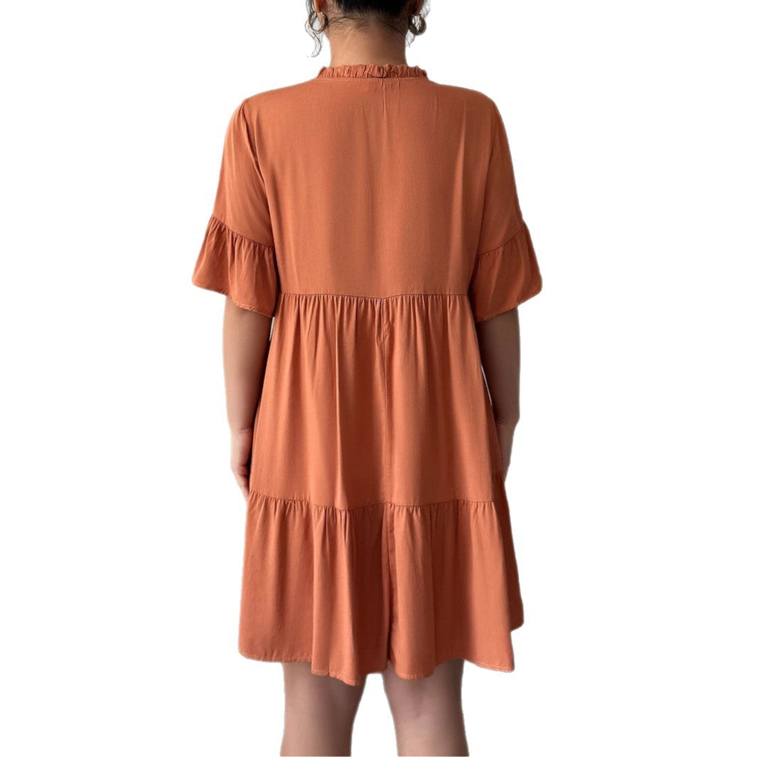 Minimalist style strap solid color dress for women