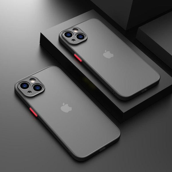 Minimalistic Shockproof Armor Case For iPhone 13 14 12 11 Pro Max XR XS X Luxury Silicone Bumper Clear Hard Cover Mini Luxury Silicone Bumper Clear Hard Cover