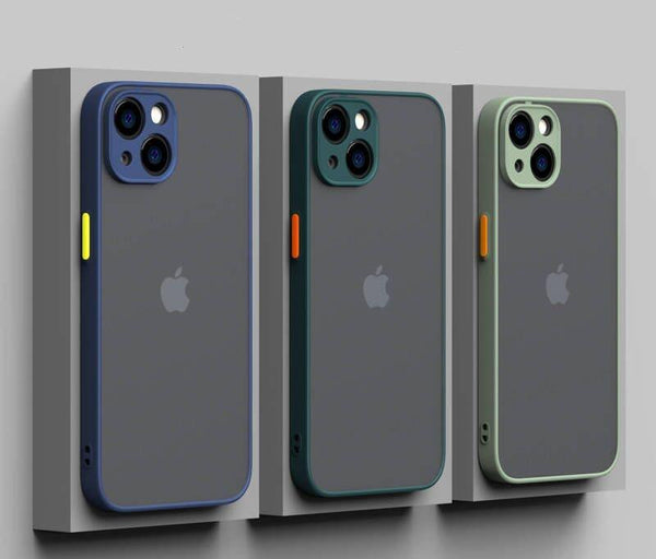 Minimalistic Shockproof Armor Case For iPhone 13 14 12 11 Pro Max XR XS X Luxury Silicone Bumper Clear Hard Cover Mini Luxury Silicone Bumper Clear Hard Cover