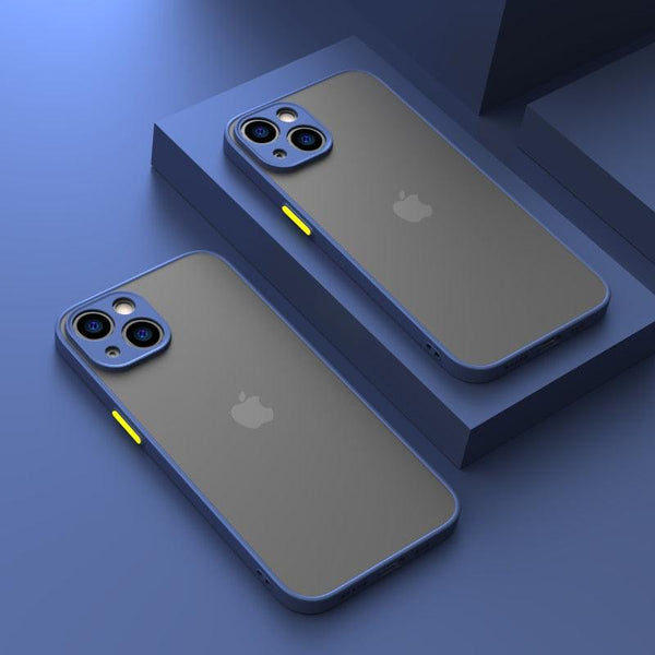 Minimalistic Shockproof Armor Case For iPhone 13 14 12 11 Pro Max XR XS X Luxury Silicone Bumper Clear Hard Cover Mini Luxury Silicone Bumper Clear Hard Cover