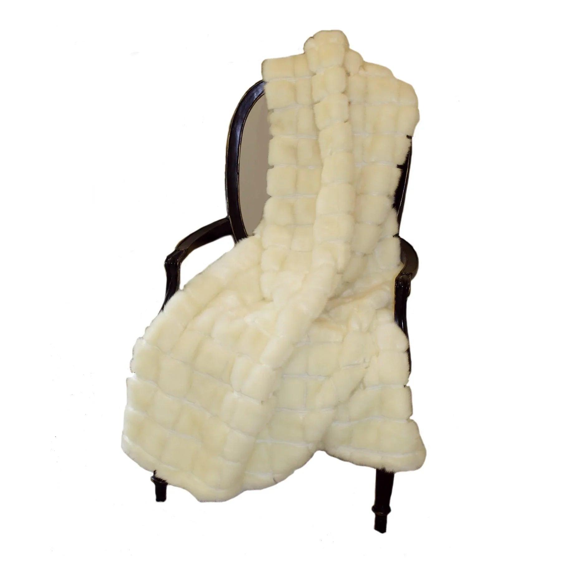 Fur Throw 'Mink Patchwork Ivory' - Gifts for You 'n Me
