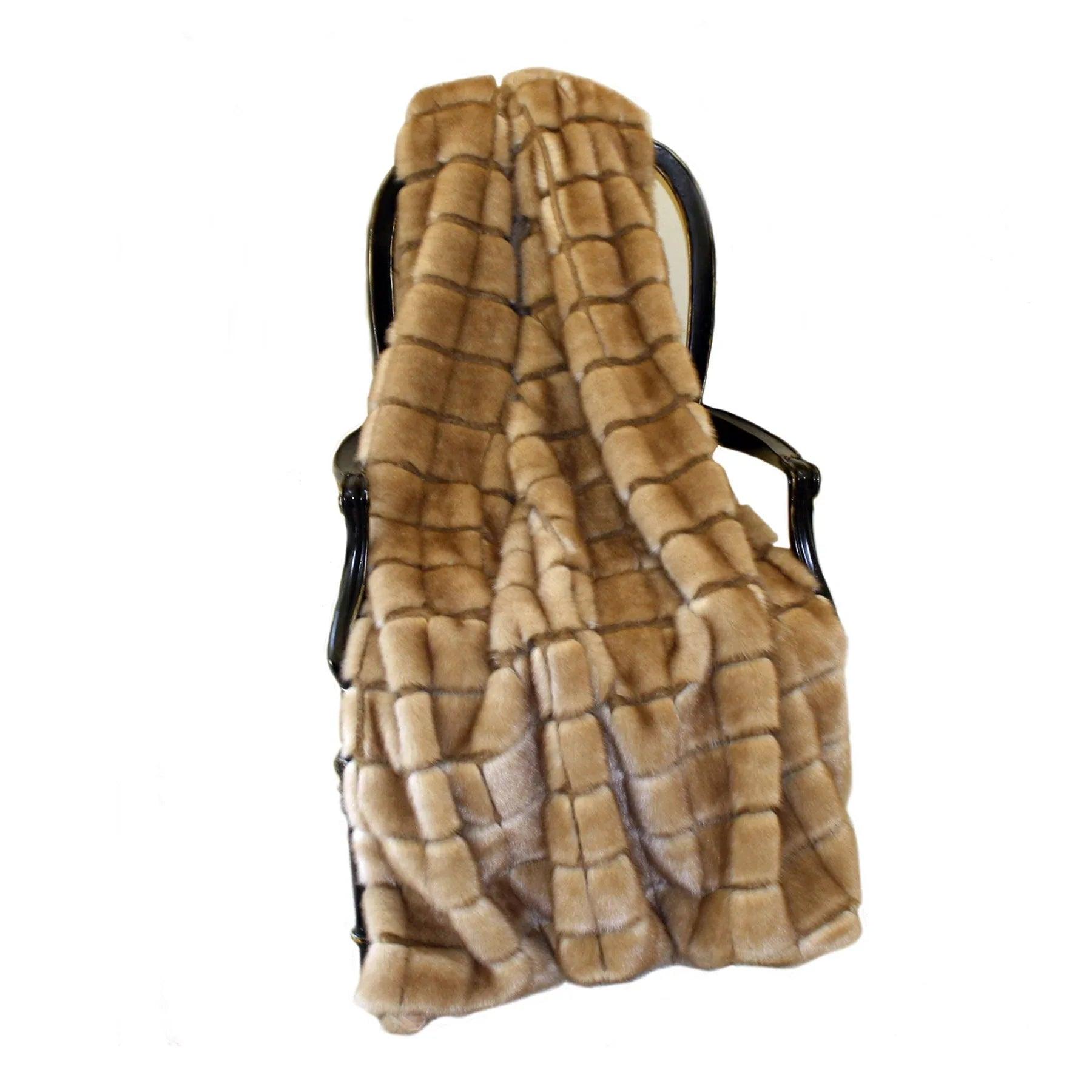 Fur Throw 'Mink Patchwork Mocha' - Gifts for You 'n Me
