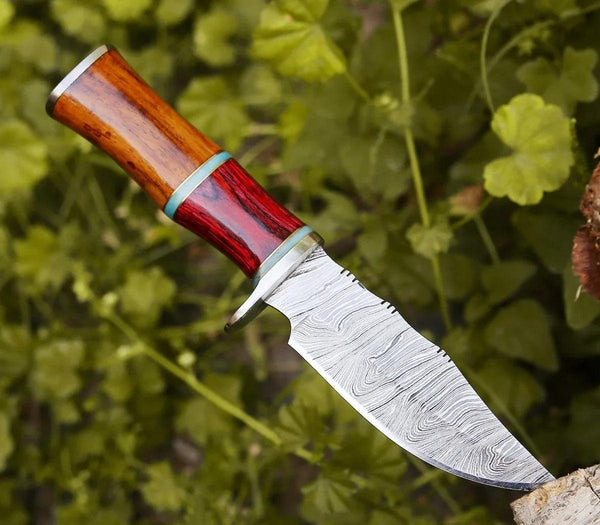 Mirage Damascus Hunting Knife with Rosewood Handle - Gifts for You 'n Me