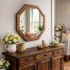 Octagon Wood Frame Mirror