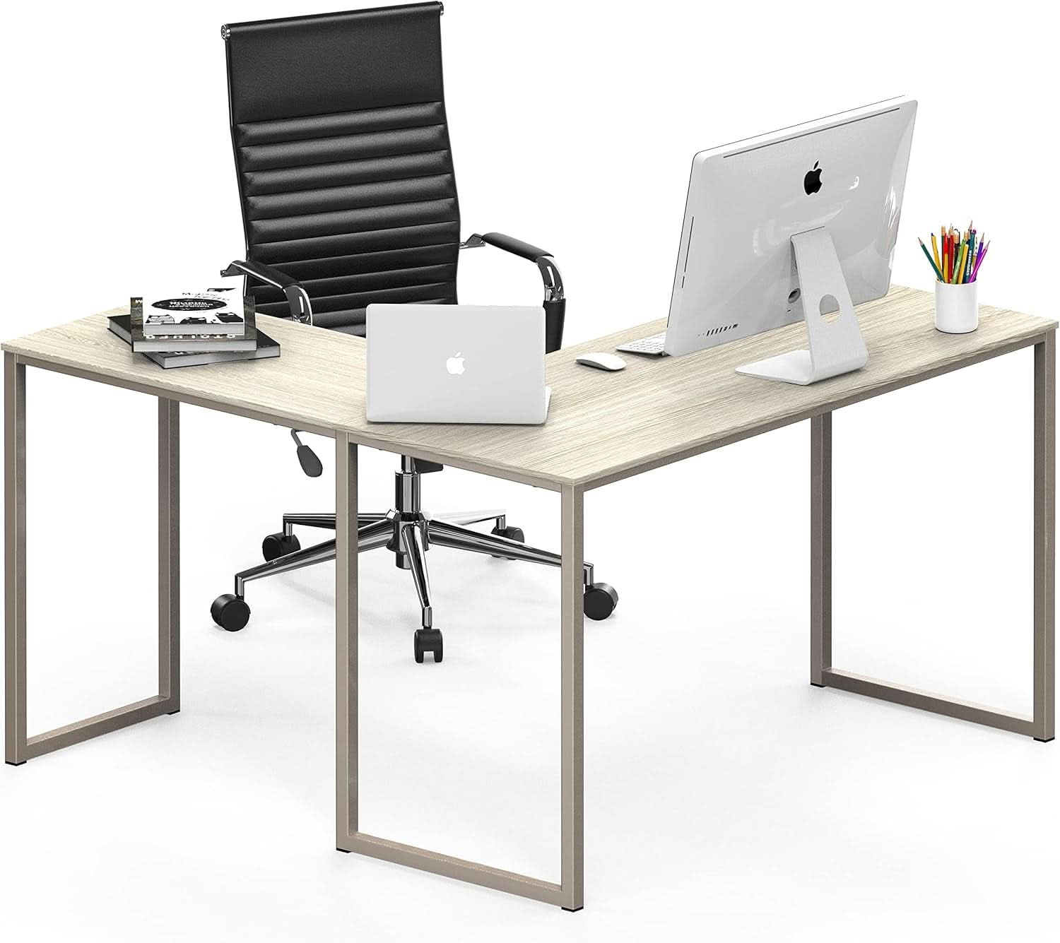 L Shaped Desk 48 X 48 Inches Maple Finish Home Office Desk