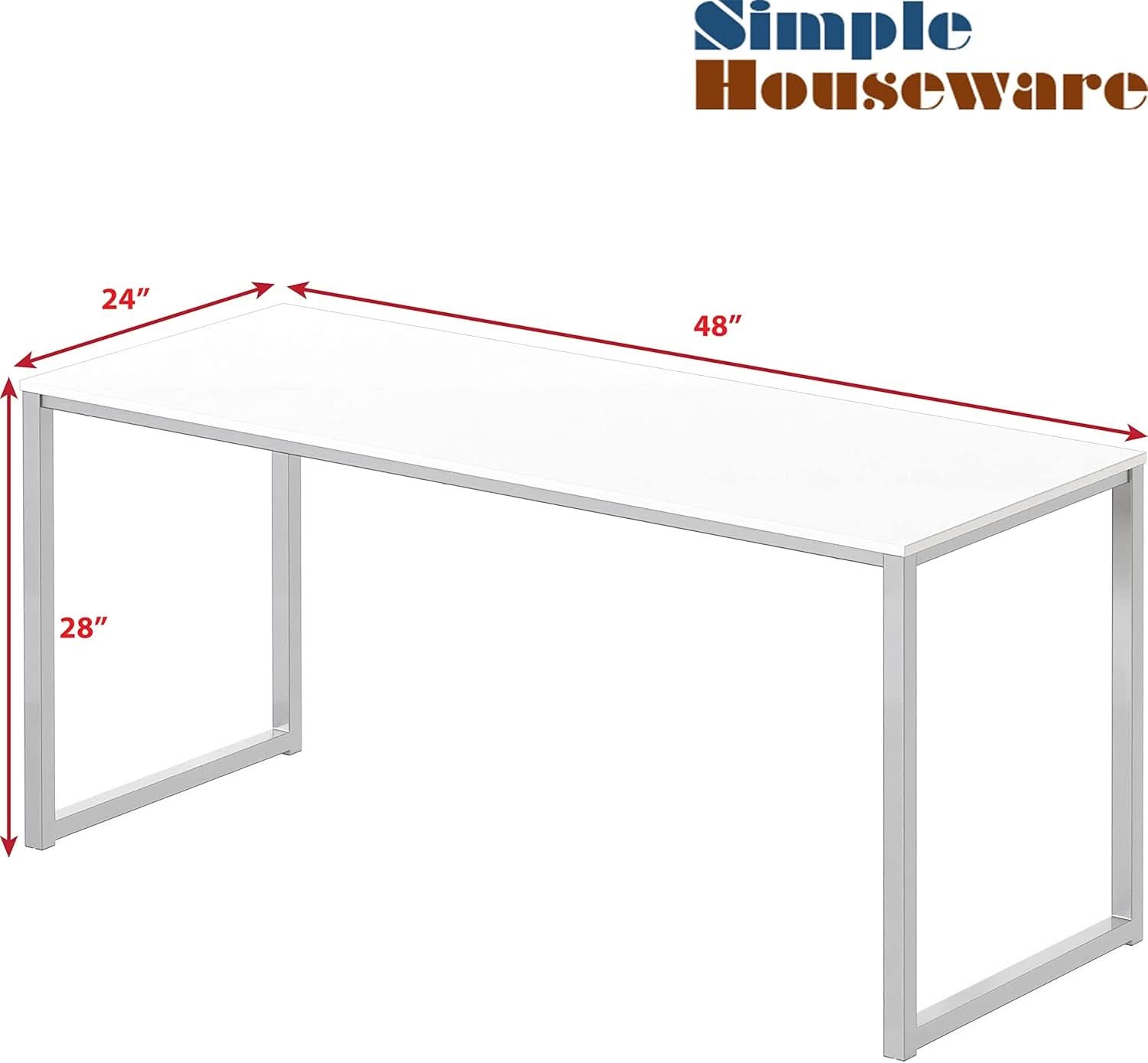 Mission Style 48 Inch White Computer Desk Home Office