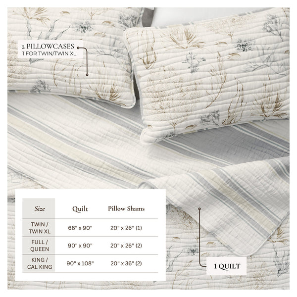 Coral Sea Maze Coastal Quilt Set - Newcomb Collection