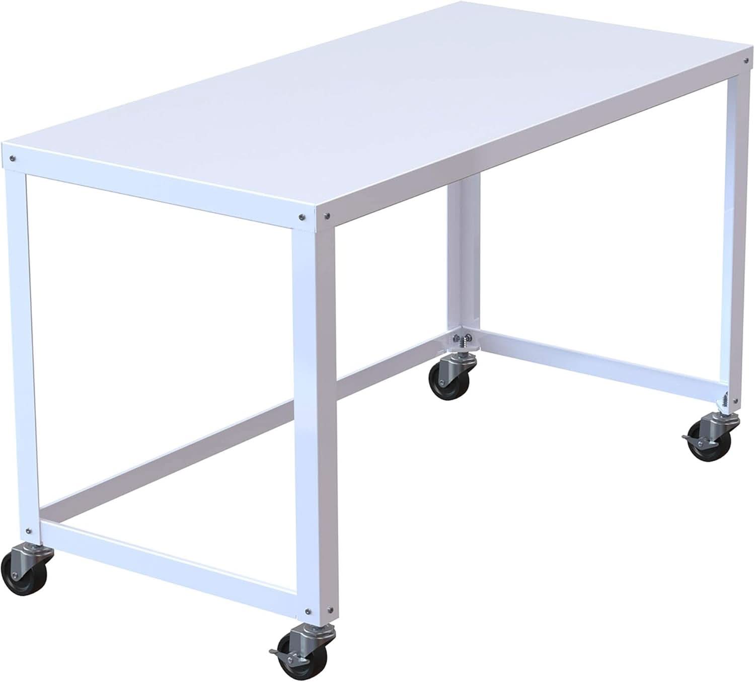 Mobile Metal Desk Workstation with Wheels and Durability