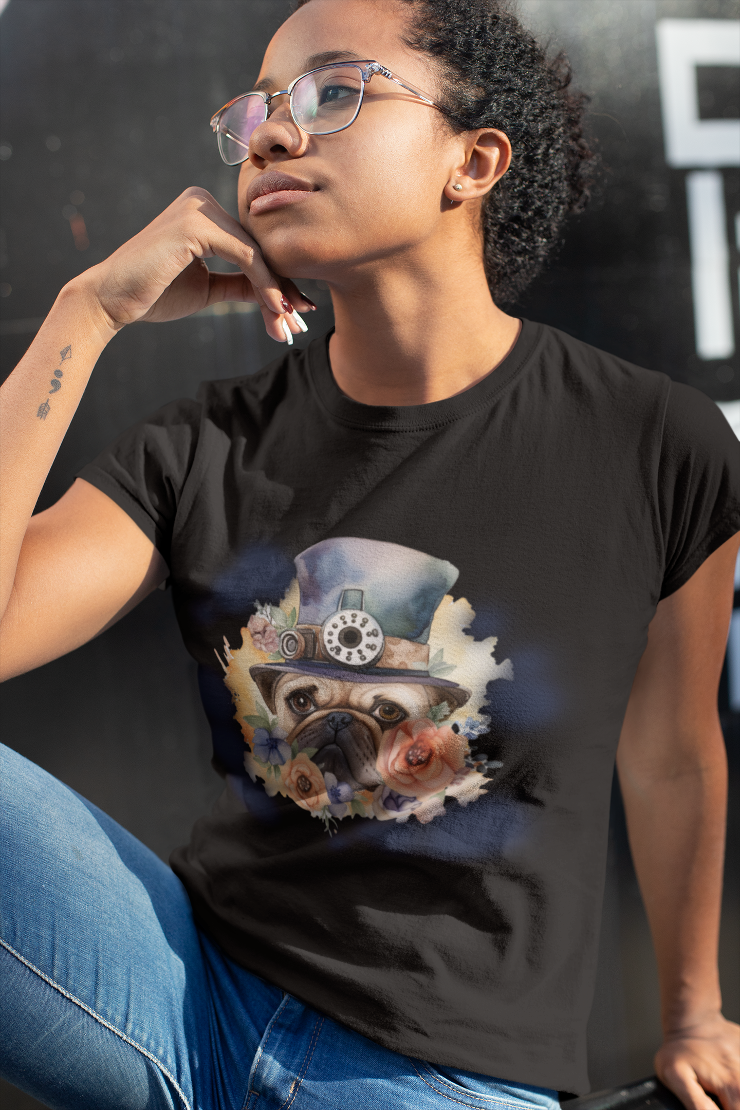 Steampunk Pug Slim Fit Favorite Tee