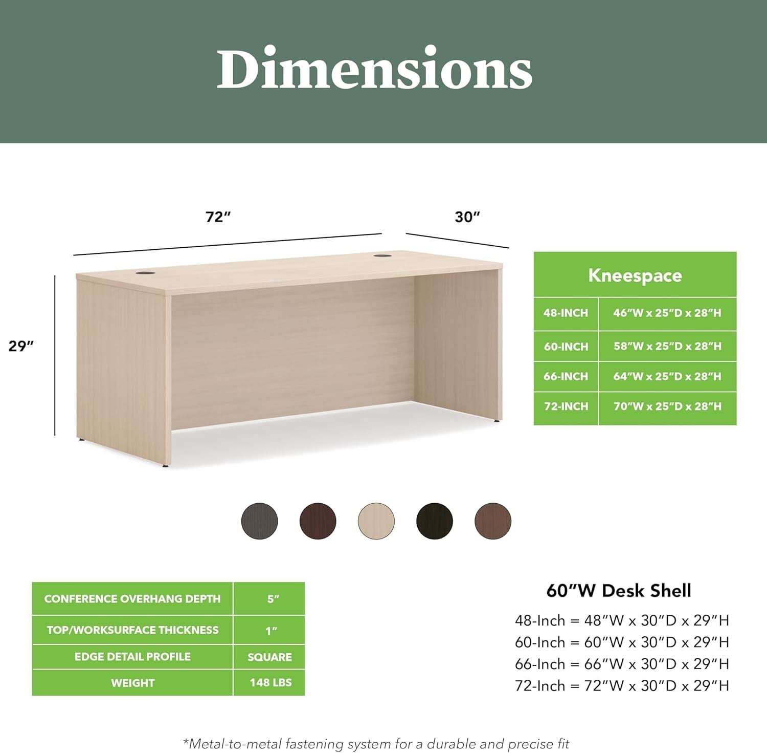 Executive Desk 72 Inch Wide With Cord Management System