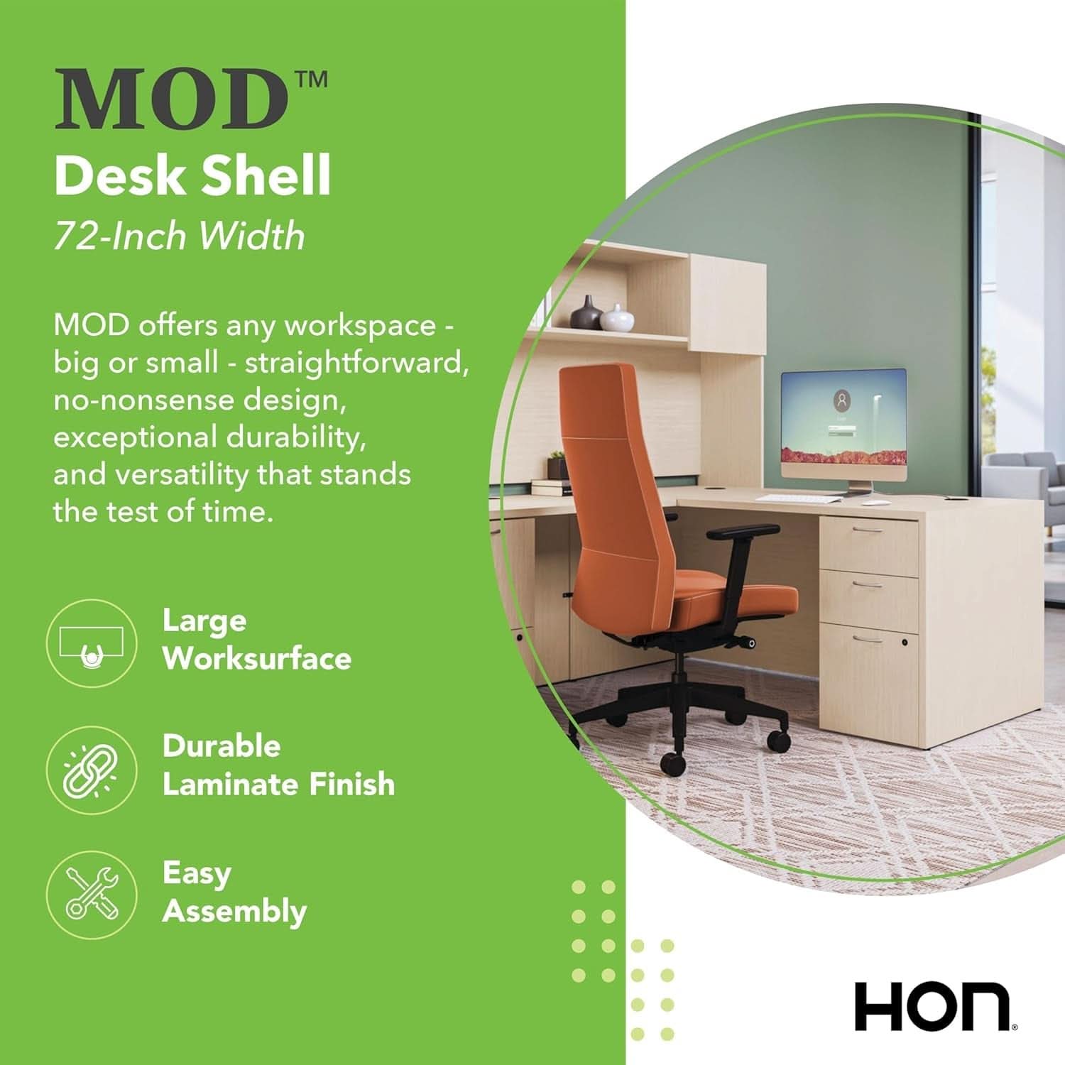 Executive Desk 72 Inch Wide With Cord Management System