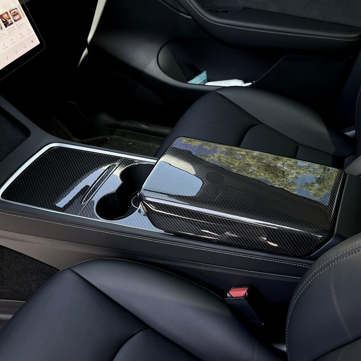 TESERY Model Y / 3 Armrest Cover - Dry Carbon Fiber Interior Mods