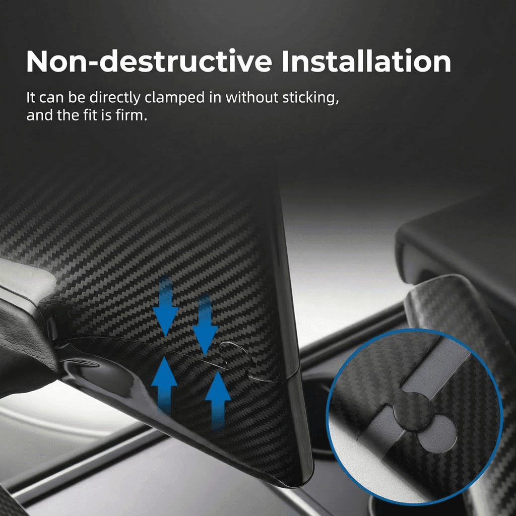 Model 3 / Y Display Cover - Dry Carbon Fiber Interior Mods