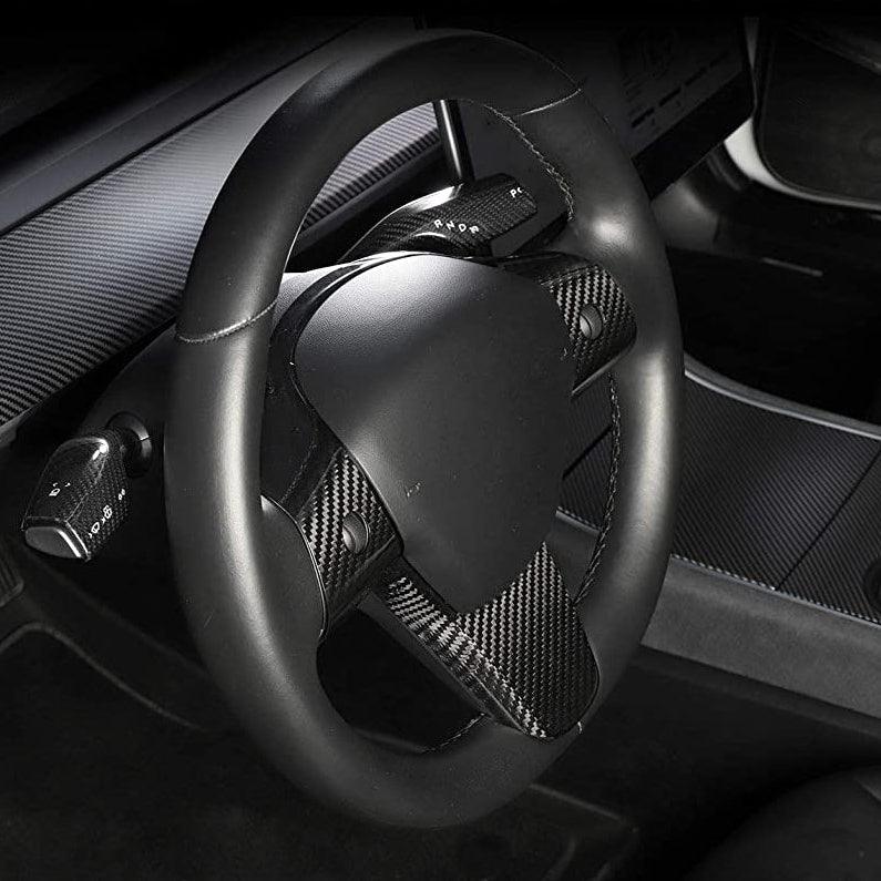 Model 3 / Y Steering Wheel Patch - Carbon Fiber Interior Mods