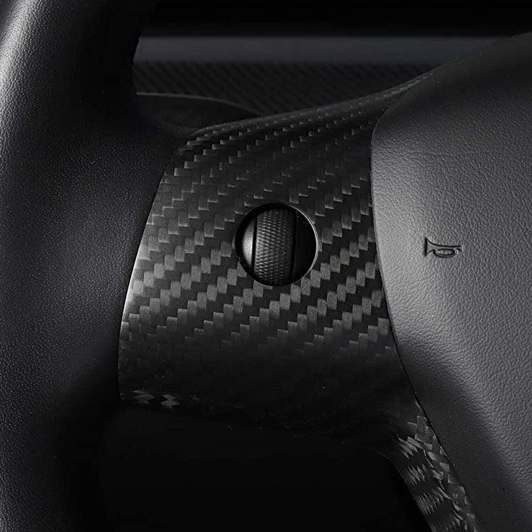 Model 3 / Y Steering Wheel Patch - Carbon Fiber Interior Mods