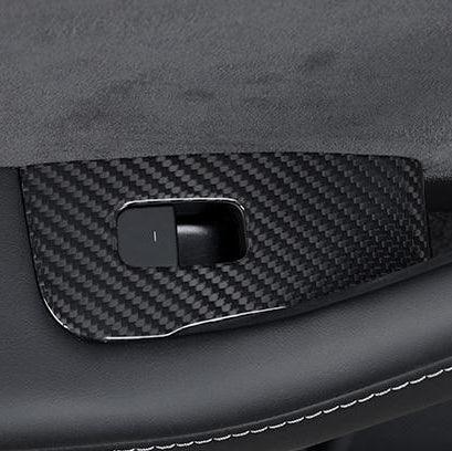 Dry Carbon Fiber Window & Door Switch Covers for Model Y / Model 3（Left Hand Drive）