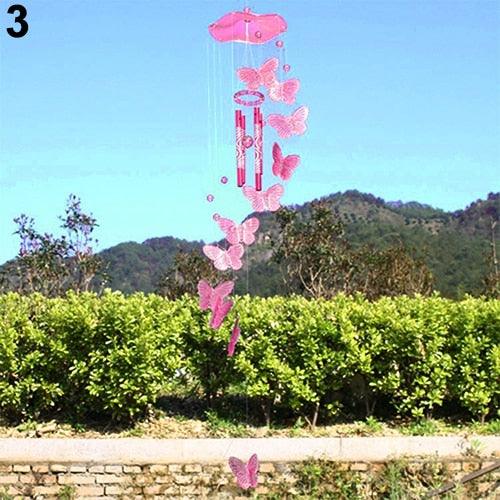 Model Creative Crystal Butterflies-Wind Chime Hanging Ornament  Mobile Wind Bell Garden Ornament Lucky Yard Garden Living Room Home/Wall/Room For Mom Birthday Gift Metal Music Wind Chimes Indoor & Outdoor Decor